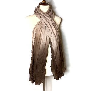 NWT! CJ BANKS TAN/BROWN OMBRE SCARF RUFFLE